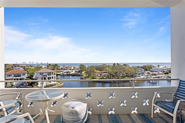 balcony with a water view