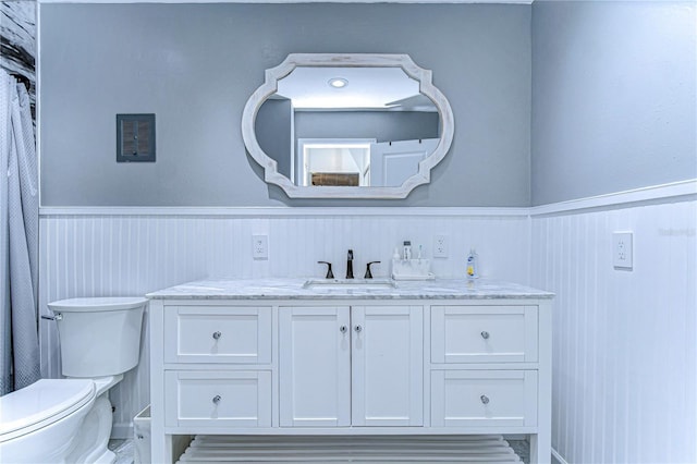 bathroom with vanity and toilet