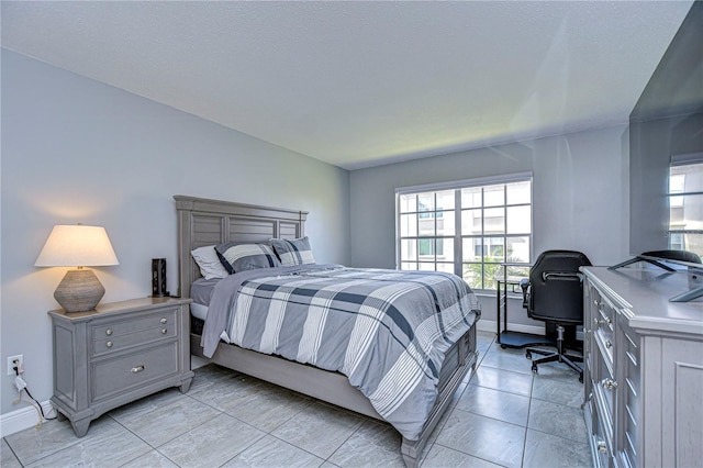 bedroom with a textured ceiling