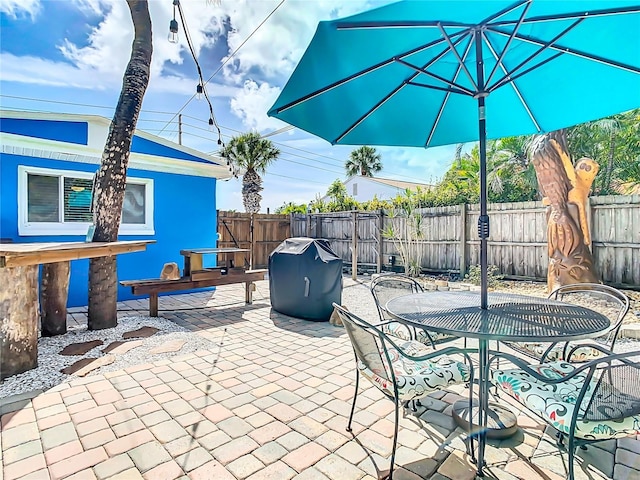 view of patio featuring grilling area