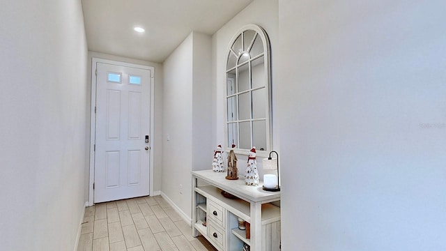 doorway to outside featuring light hardwood / wood-style floors