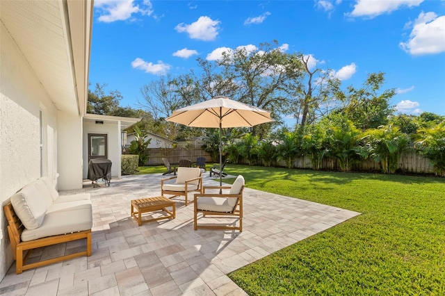 view of patio / terrace with an outdoor hangout area