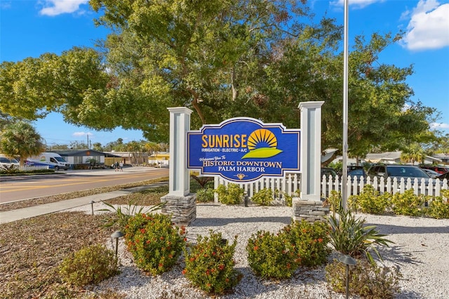 view of community sign