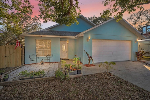 view of front facade with a garage