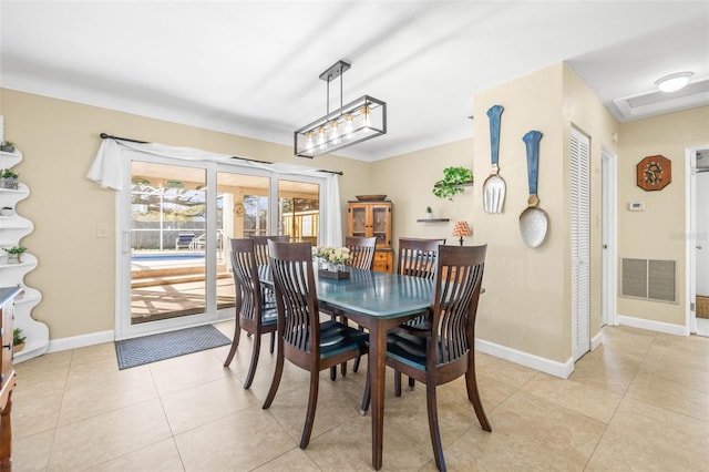 view of tiled dining area