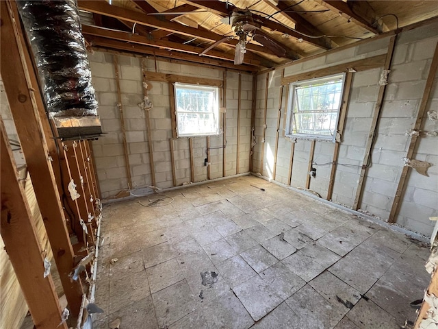 miscellaneous room with a wealth of natural light and ceiling fan