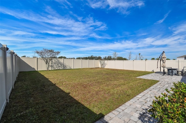 view of yard with a patio