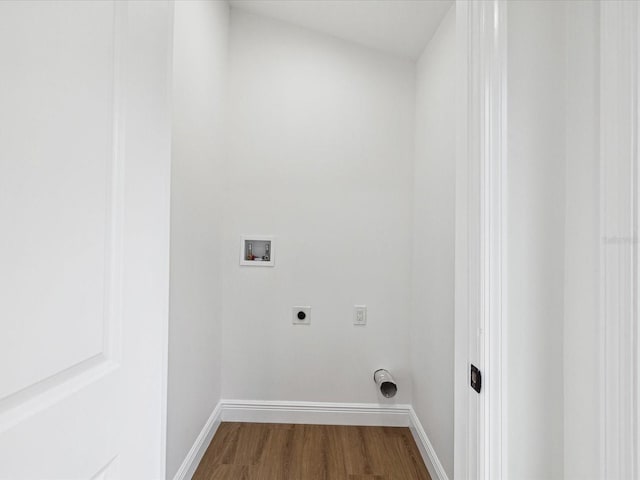 laundry room with washer hookup, hardwood / wood-style floors, and electric dryer hookup