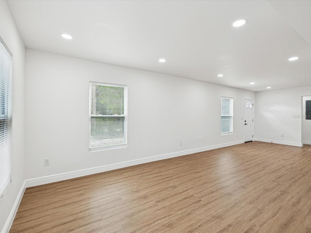 empty room featuring light hardwood / wood-style floors