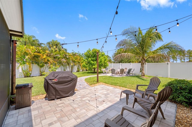 view of patio featuring area for grilling