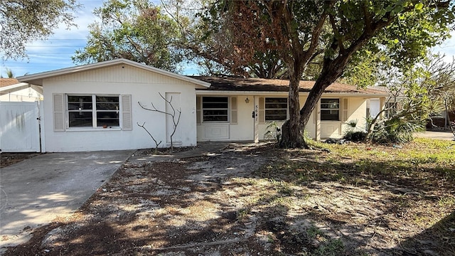 view of single story home