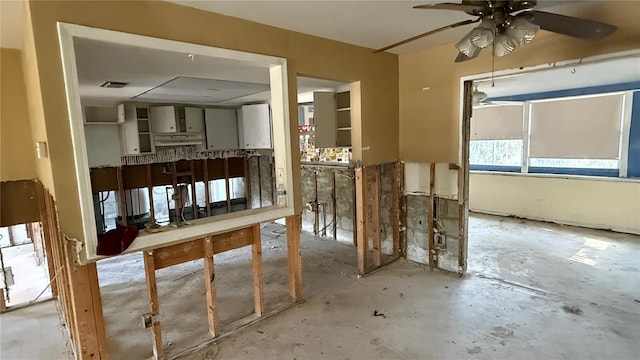 miscellaneous room featuring ceiling fan