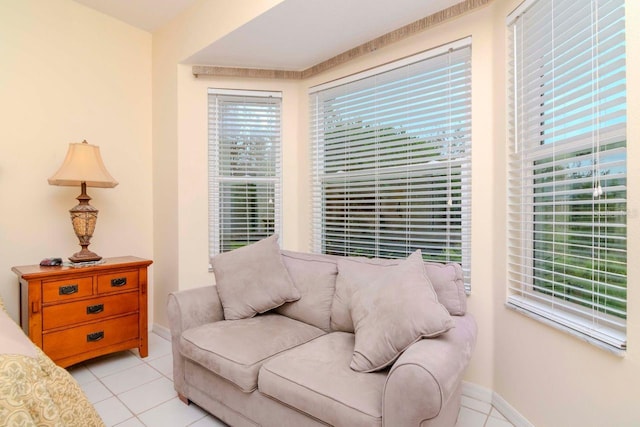 view of tiled living room