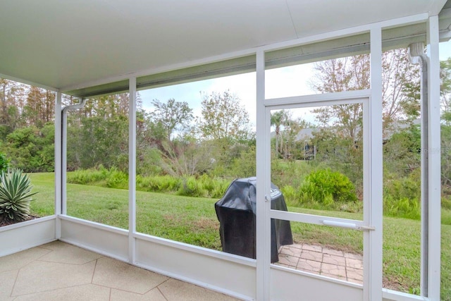 view of unfurnished sunroom