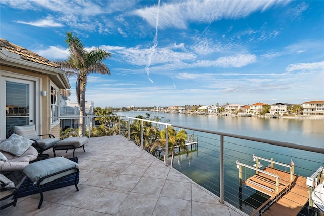 balcony with a water view