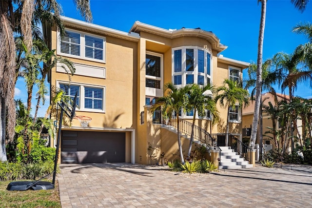 view of front of home with a garage