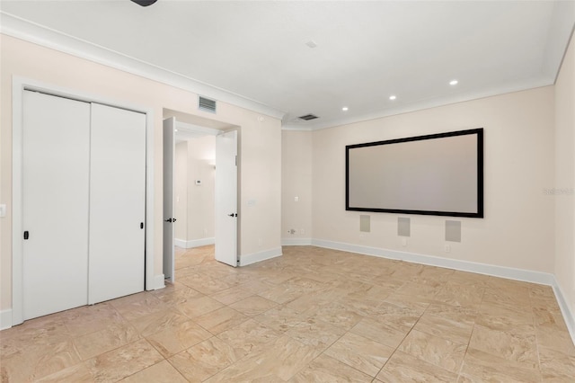 6015 Kipps Colony Dr E, Gulfport, FL 33707 - home theater with crown molding and recessed lighting