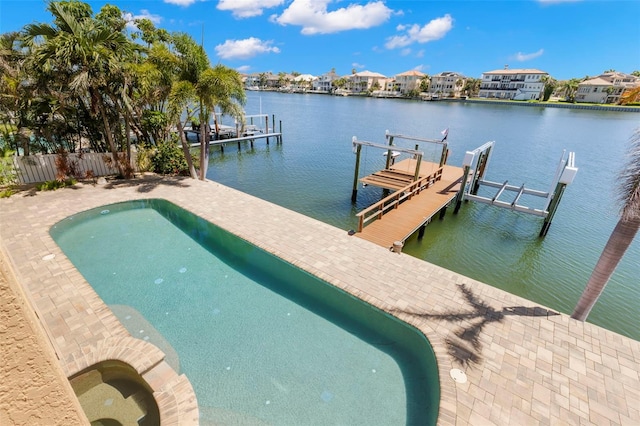 6015 Kipps Colony Dr E, Gulfport, FL 33707 - dock with boat lift and a water view