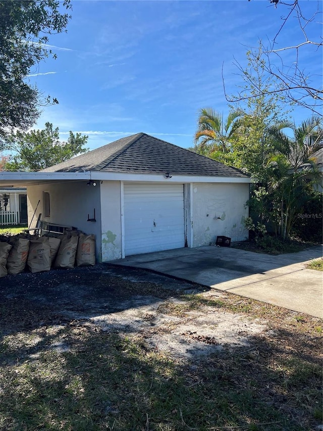 view of garage