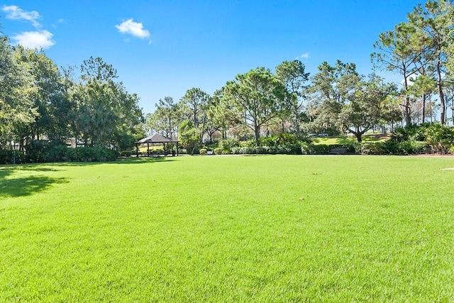 view of yard with a gazebo