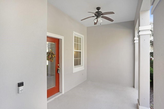 view of patio / terrace featuring a ceiling fan