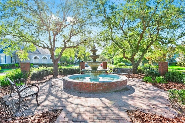 view of patio featuring fence