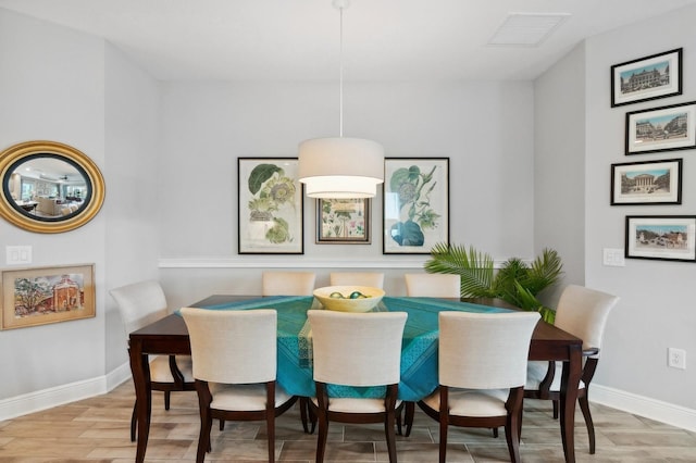 dining area featuring light hardwood / wood-style floors