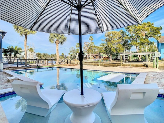 view of pool with a patio