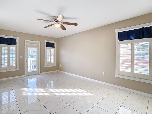 empty room with ceiling fan