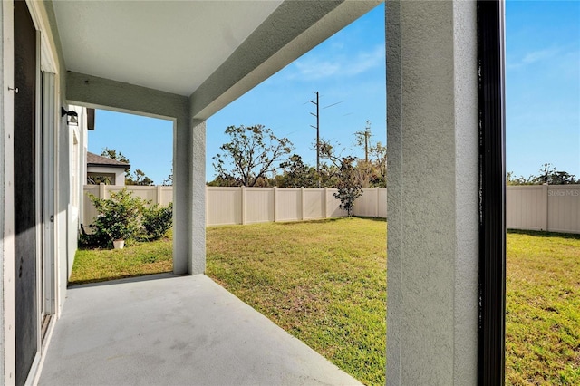 view of yard with a patio area