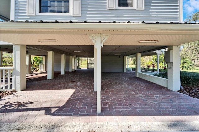 view of patio with a carport