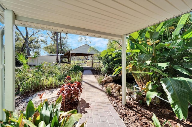 view of patio with a gazebo