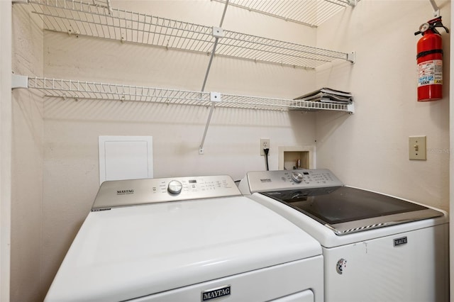 laundry area featuring washer and dryer