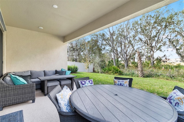 view of patio featuring outdoor lounge area