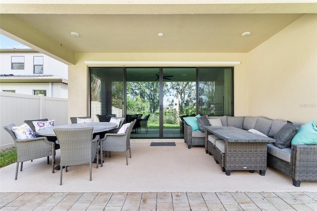 view of patio / terrace featuring an outdoor hangout area