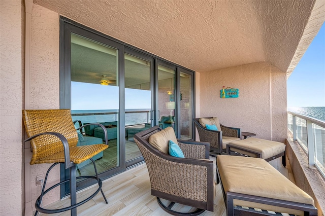 balcony with a water view