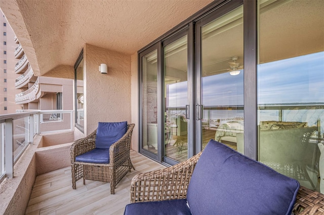 balcony with a water view