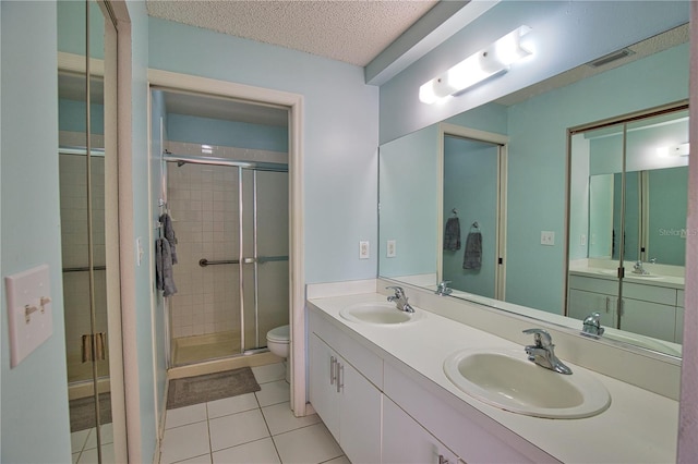 201 Silver Lake Dr Unit 204, Venice, FL 34292 - full bath featuring a sink, tile patterned floors, a shower stall, and visible vents