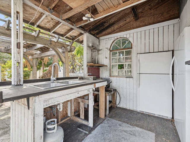 view of patio with sink