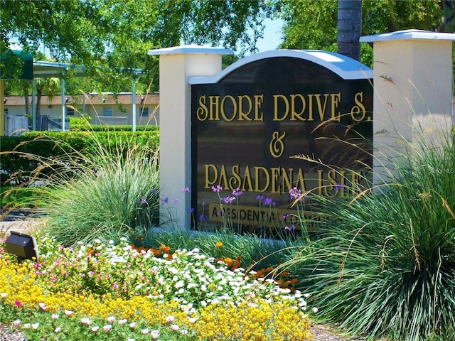 view of community sign