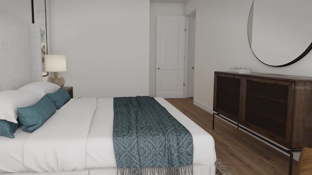 bedroom featuring dark hardwood / wood-style flooring