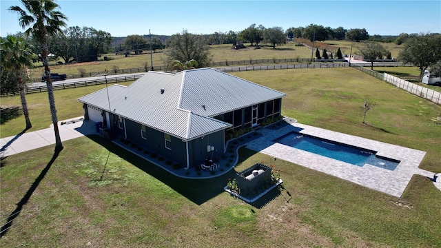 drone / aerial view featuring a rural view