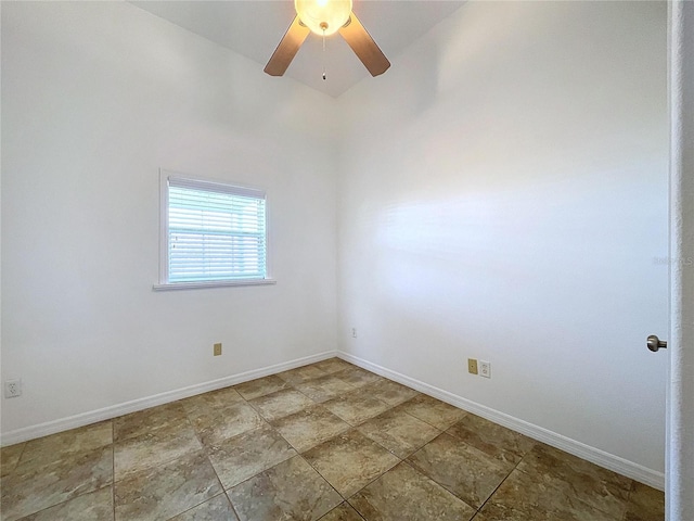 unfurnished room with ceiling fan