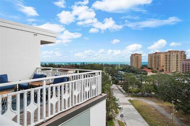 balcony with a water view