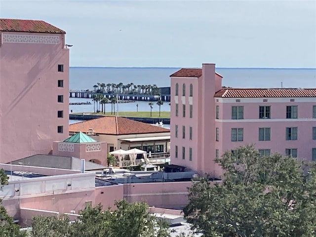 view of property with a water view