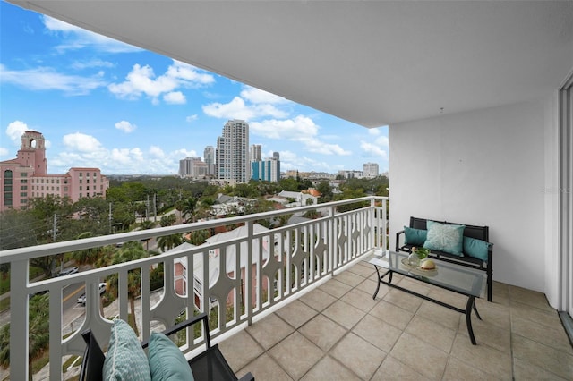 balcony featuring a view of city