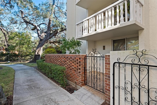 exterior space with a balcony