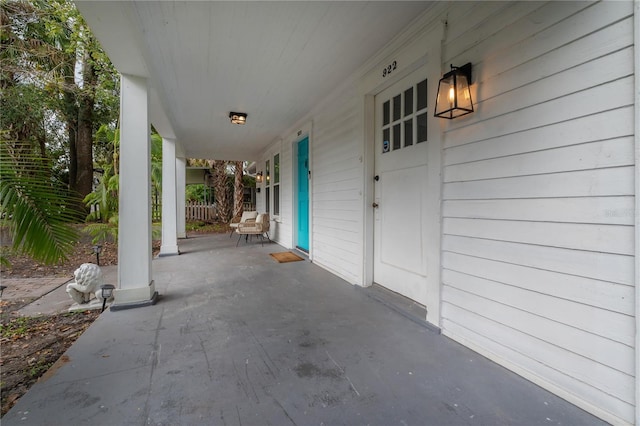 view of patio / terrace featuring covered porch