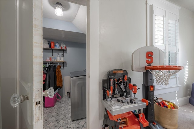 washroom with washer and dryer