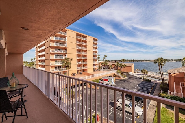 balcony with a water view